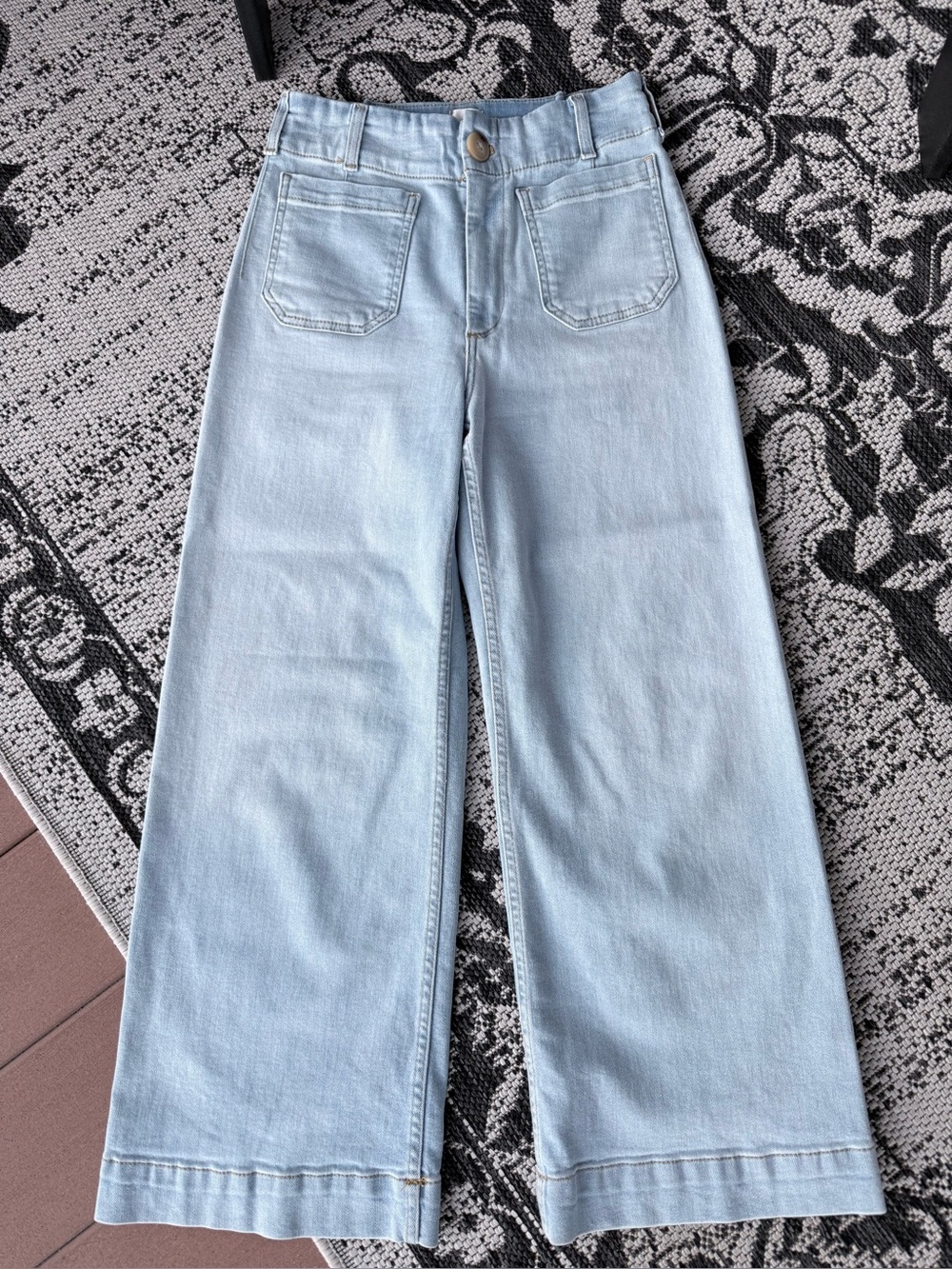 Anthropologie Maeve The Colette Light Wash Wide Leg Jeans Size 27